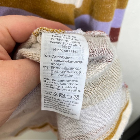 MADEWELL Mockneck Bubble-Sleeve Sweatshirt in Stripe {Z53} - Picture 6 of 7